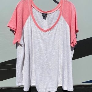 White with pink sleeves Torrid Size 3